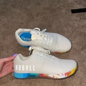 NOBULL White Sneakers with Multicolor Soles